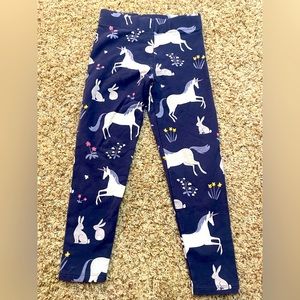 Mini Boden blue unicorn floral leggings size 6, tag removed